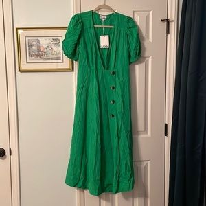 Kelly Green Ganni Dress F5942